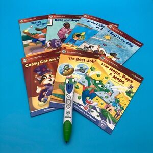 LeapFrog LeapReader Pen & 7 Book Interactive Early Reading Set Tested Working